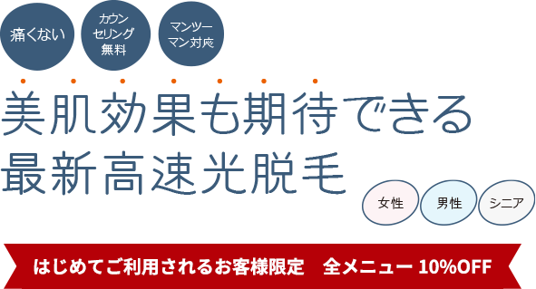 美肌効果も期待できる最新高速脱毛│取手の脱毛サロン チェリッシュ脱毛